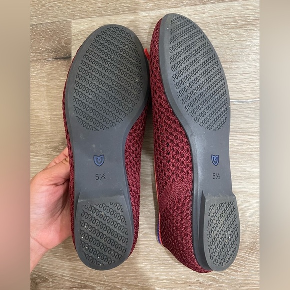 Rothy's Women's The Ballet Flat With Bows in Berry Mesh - Picture 10 of 10